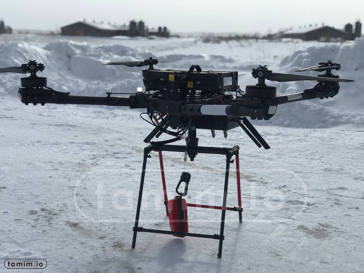 Drone with AED and winch